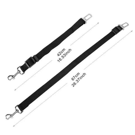 Dual Purpose Adjustable Safety Pet Dog Car Seat Belt Leash Leads Harness 2 Piece