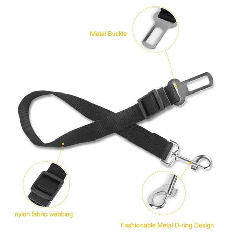 Dual Purpose Adjustable Safety Pet Dog Car Seat Belt Leash Leads Harness 2 Piece