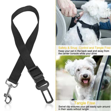 Dual Purpose Adjustable Safety Pet Dog Car Seat Belt Leash Leads Harness 2 Piece