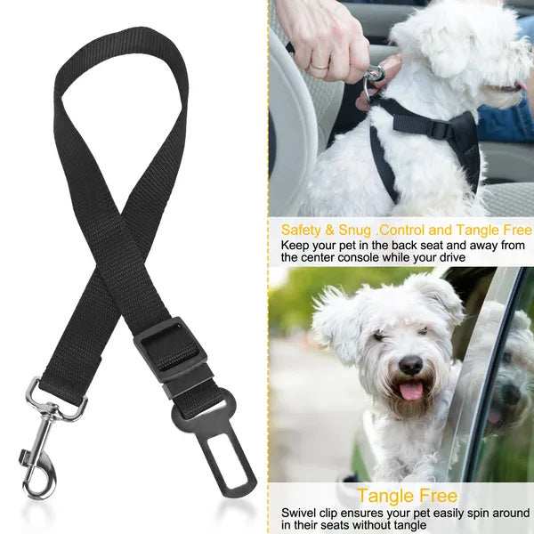 Dual Purpose Adjustable Safety Pet Dog Car Seat Belt Leash Leads Harness 2 Piece