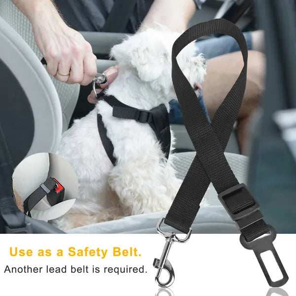 Dual Purpose Adjustable Safety Pet Dog Car Seat Belt Leash Leads Harness 2 Piece