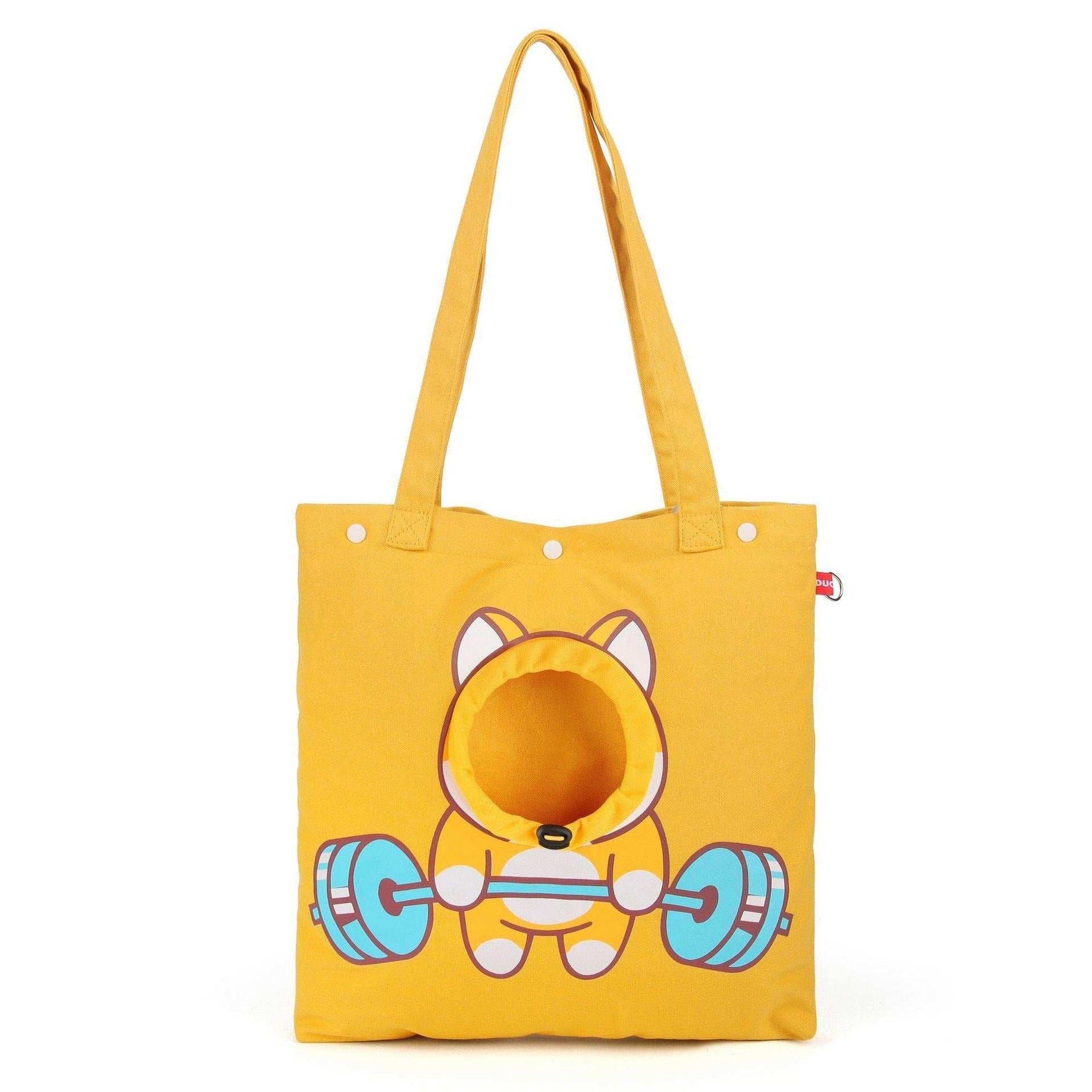 Cute Open Hole Cat Carrier Canvas Tote