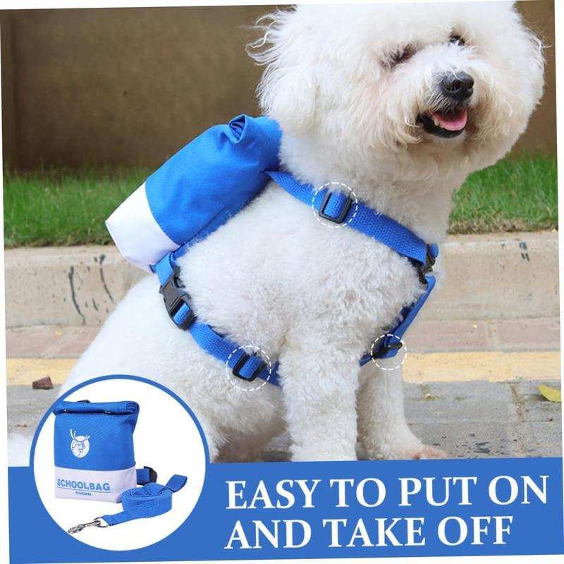 Cute Schoolbag Dog Treat Backpack Bag with Leash