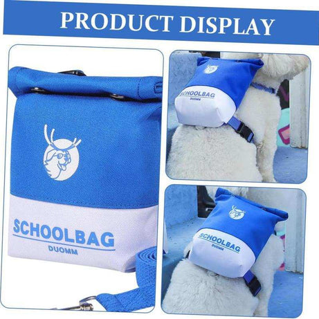 Cute Schoolbag Dog Treat Backpack Bag with Leash