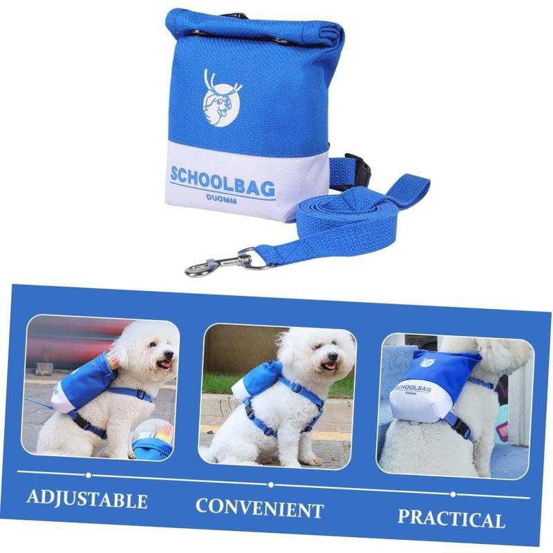Cute Schoolbag Dog Treat Backpack Bag with Leash