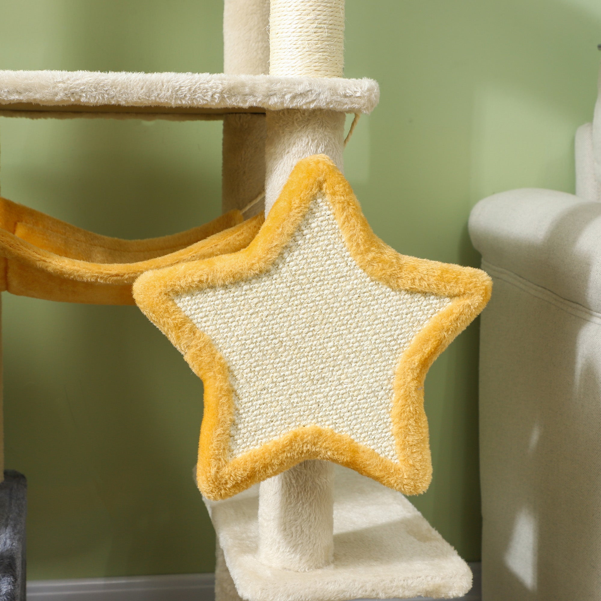 Cat Tree Moon and Star Theme - 63" Tall Condo Hammock Bed