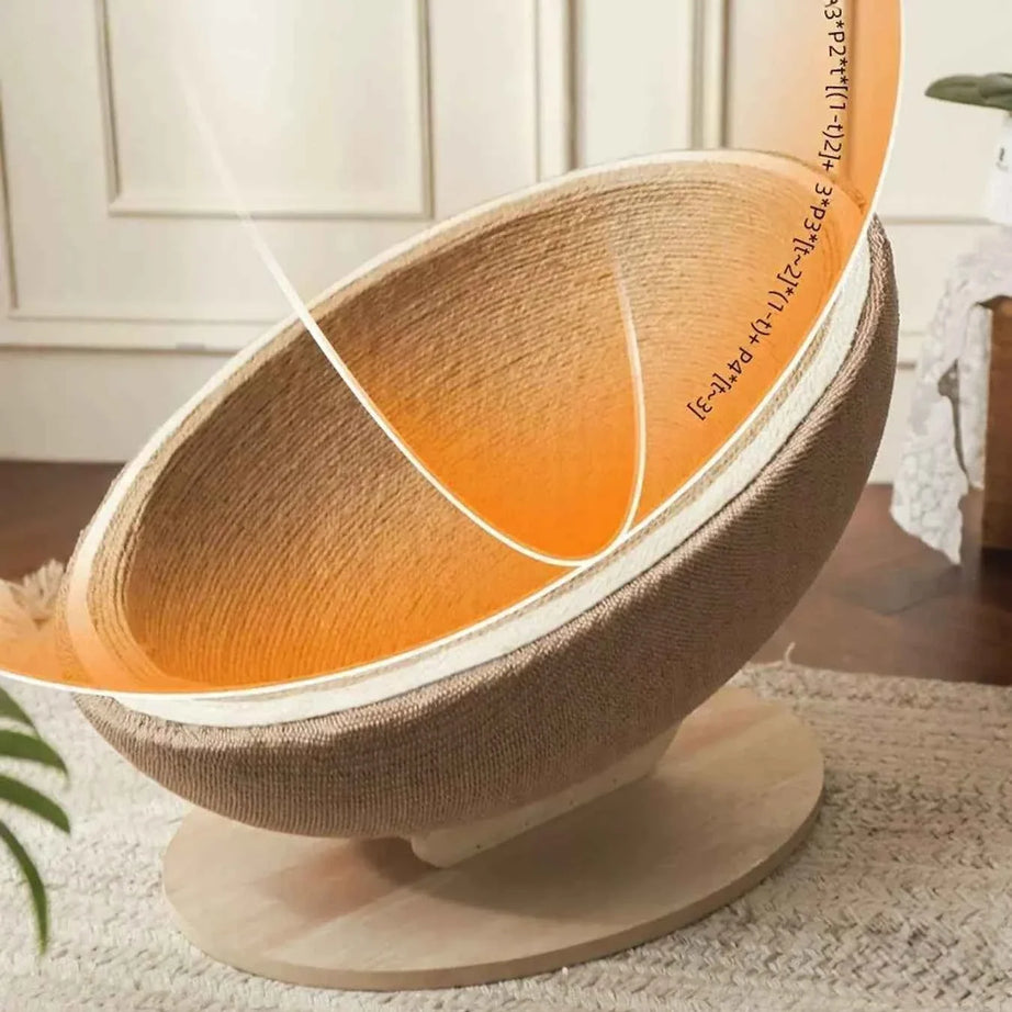 Cat Scratcher Nest Bed - Semi-enclosed with Hemp Rope