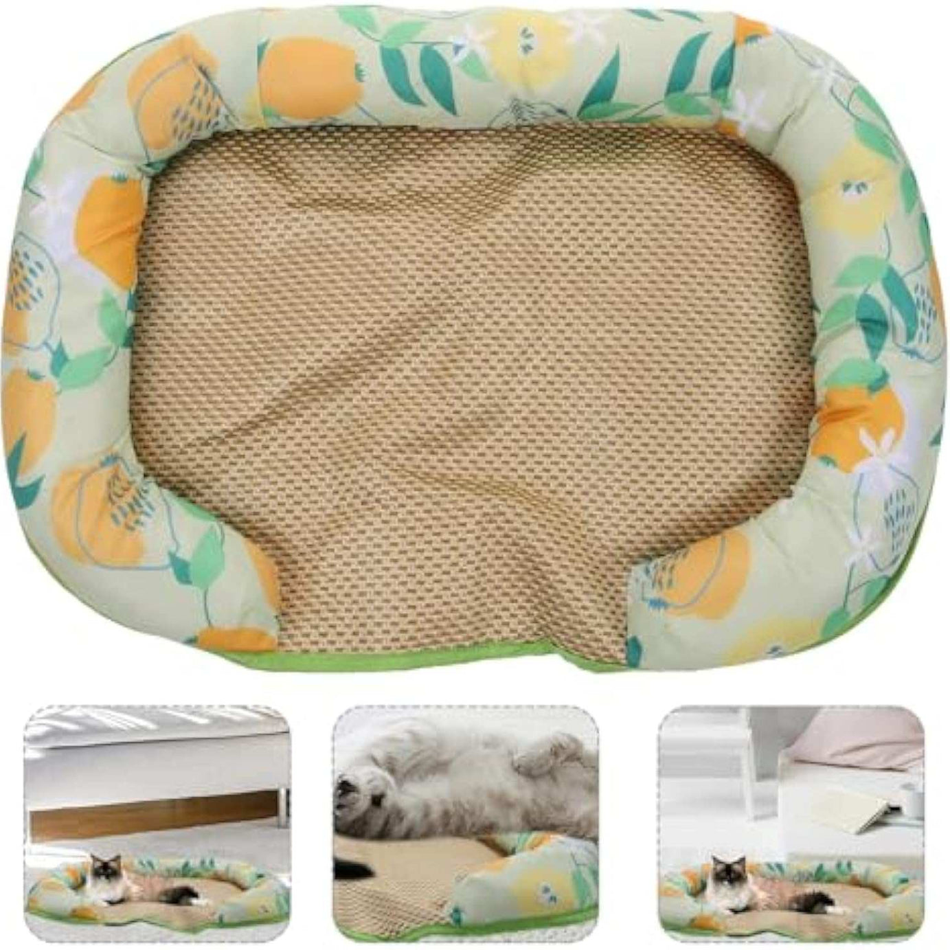 Pet Summer Sleeping Cooling Mat with Side Bolsters for Dogs And Cats