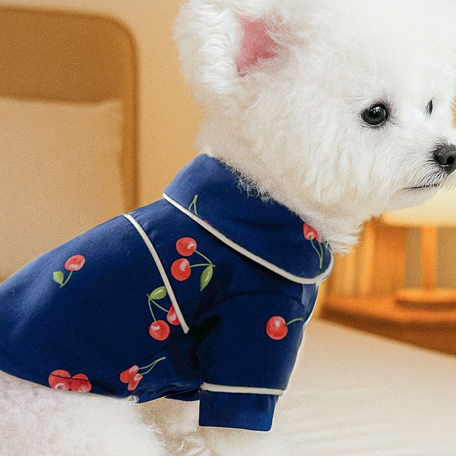 Satin Pet Pajamas with Contrast Piping