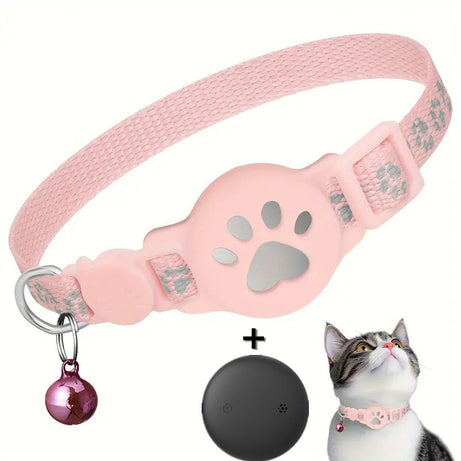 Paw Prints Tracker - Cat Collar with AirTag Holder
