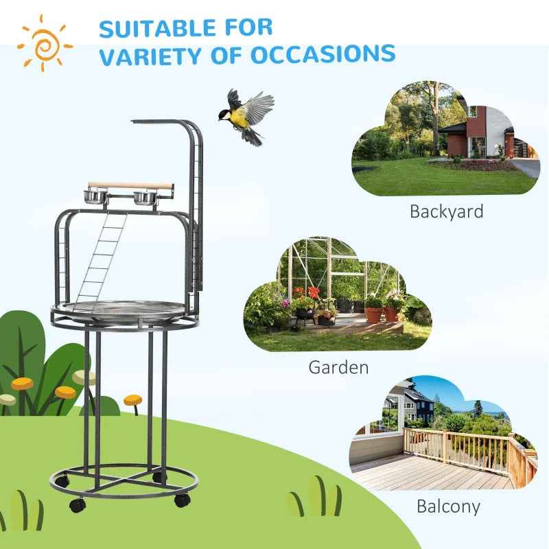 PawHut Parrot Stand - Large Bird Perch Stand With Toy Hook