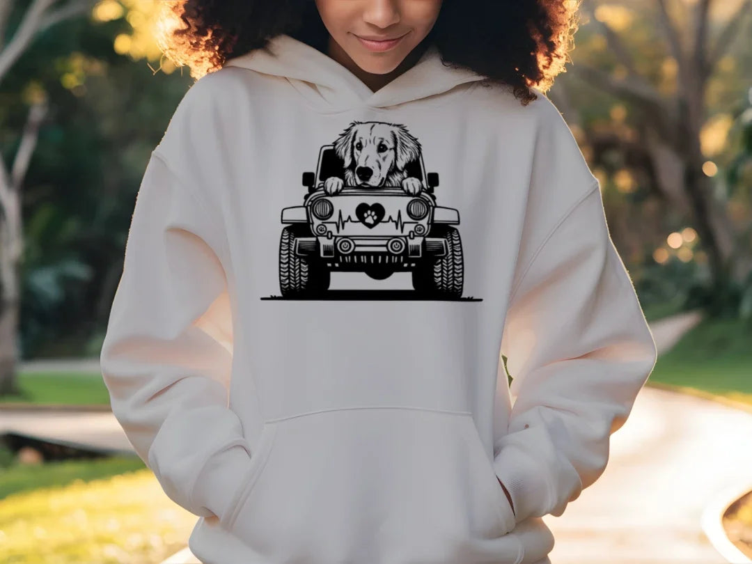 Jeep Autzen Golden Retriever Hoodie - Dog Lover Sweatshirt