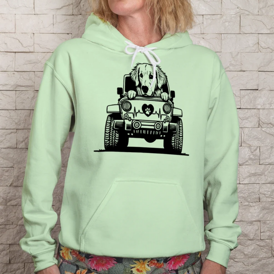 Jeep Autzen Golden Retriever Hoodie - Dog Lover Sweatshirt