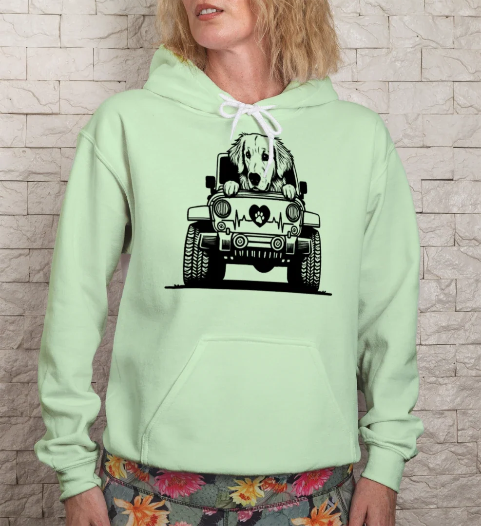 Jeep Autzen Golden Retriever Hoodie - Dog Lover Sweatshirt