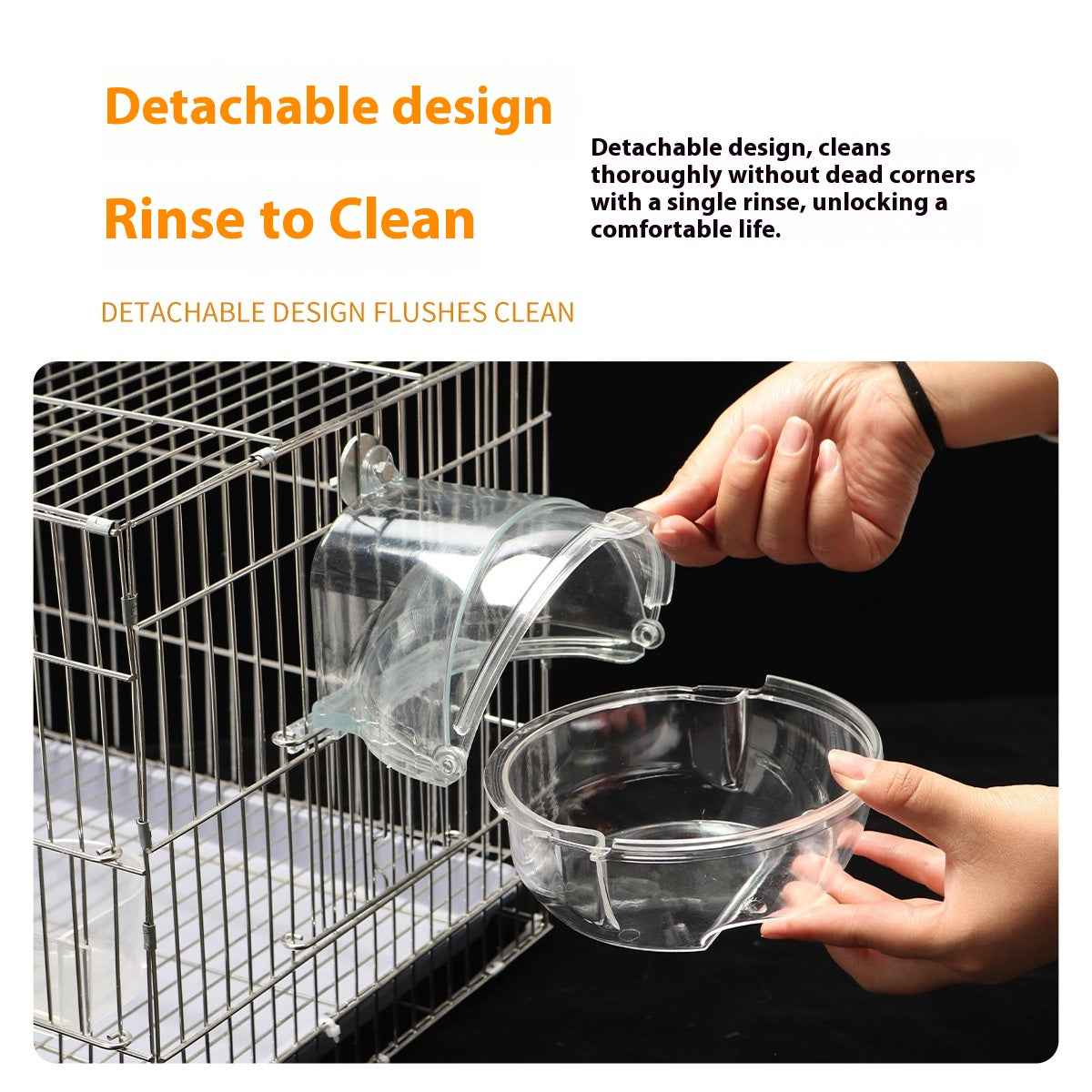Bird Bath Tub Transparent - Plug-in Parrot Bathing Bowl Cage Accessory