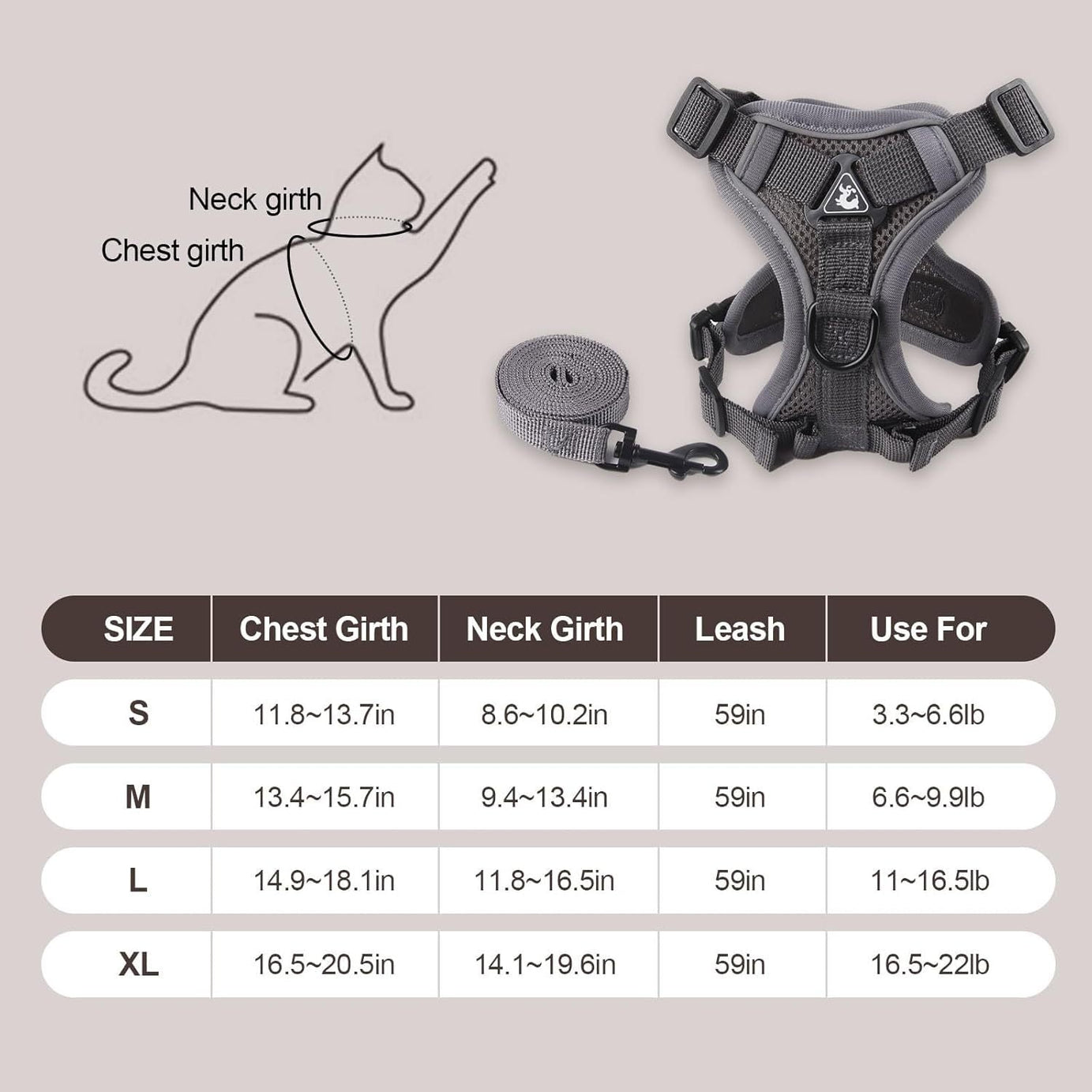 Anti-Escape Cat Harness - Breathable Mesh Leash Set