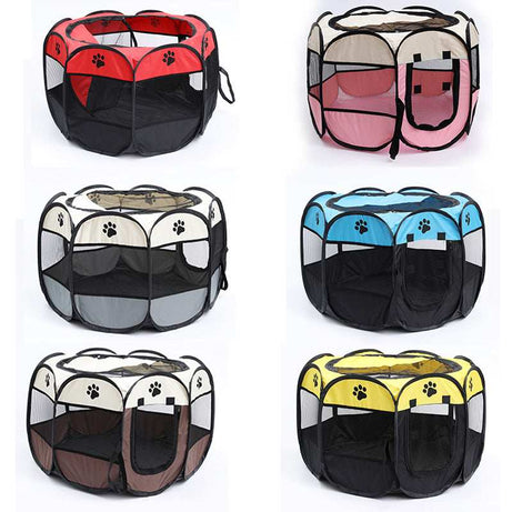 Portable Octagonal Cage Cloth Mesh Fence Pet Tent - Easy Storage