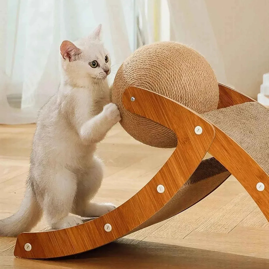 Cat Scratching Post - Interactive Ball & Ramp