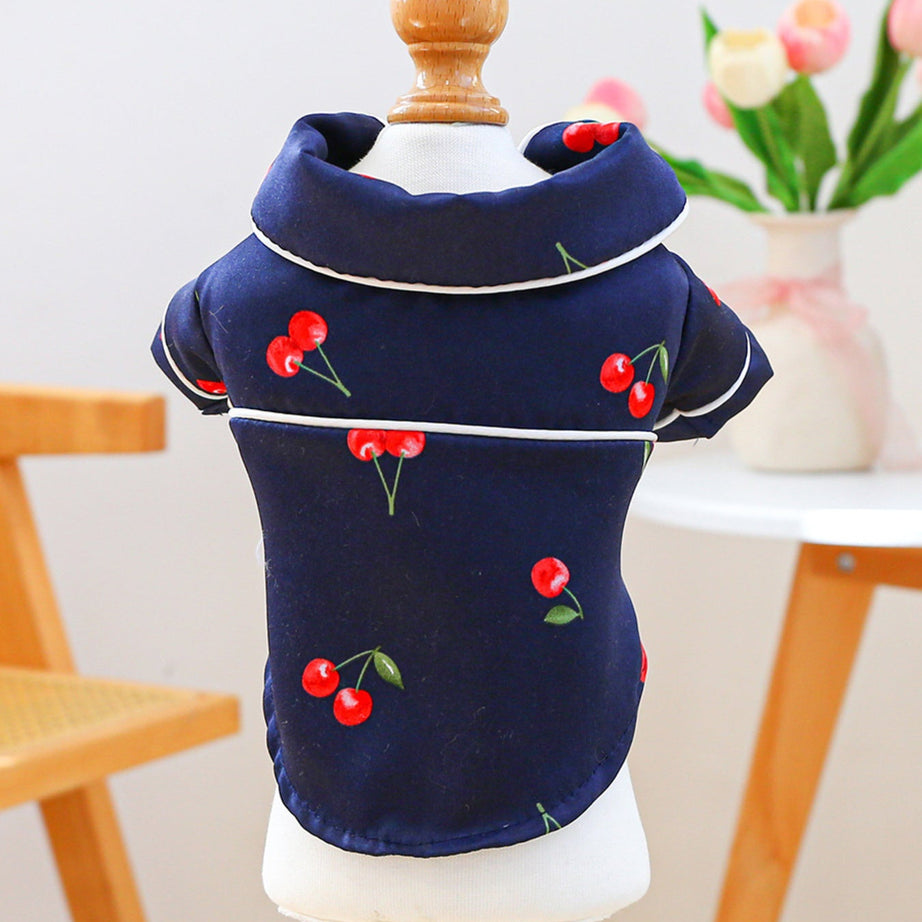 Satin Pet Pajamas with Contrast Piping