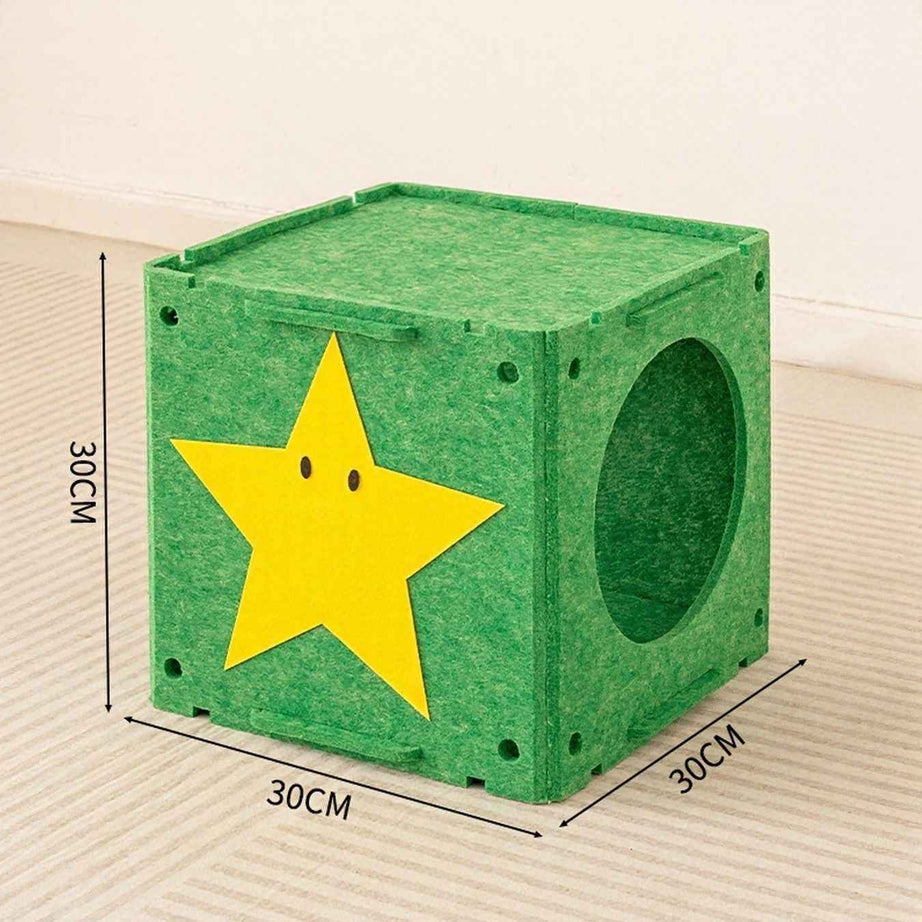 Cat House Cube Tunnel System - Felt Interactive Hideaway
