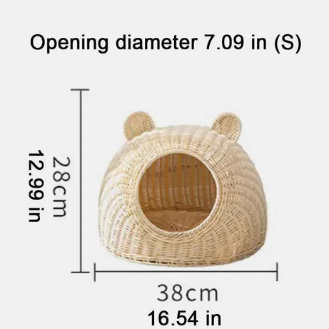 Rattan Pet Nest - Cute Pet Shaped Bed