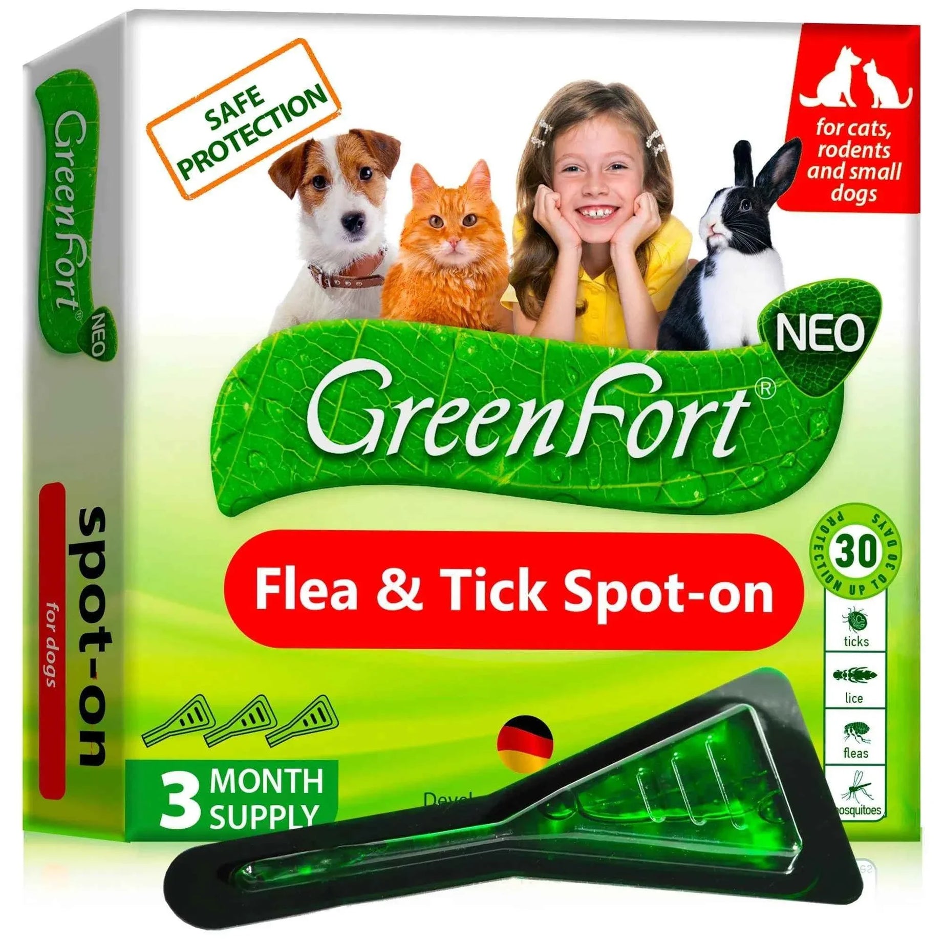 Natural Flea and Tick Treatment Drops - Dogs Cats Rabbits