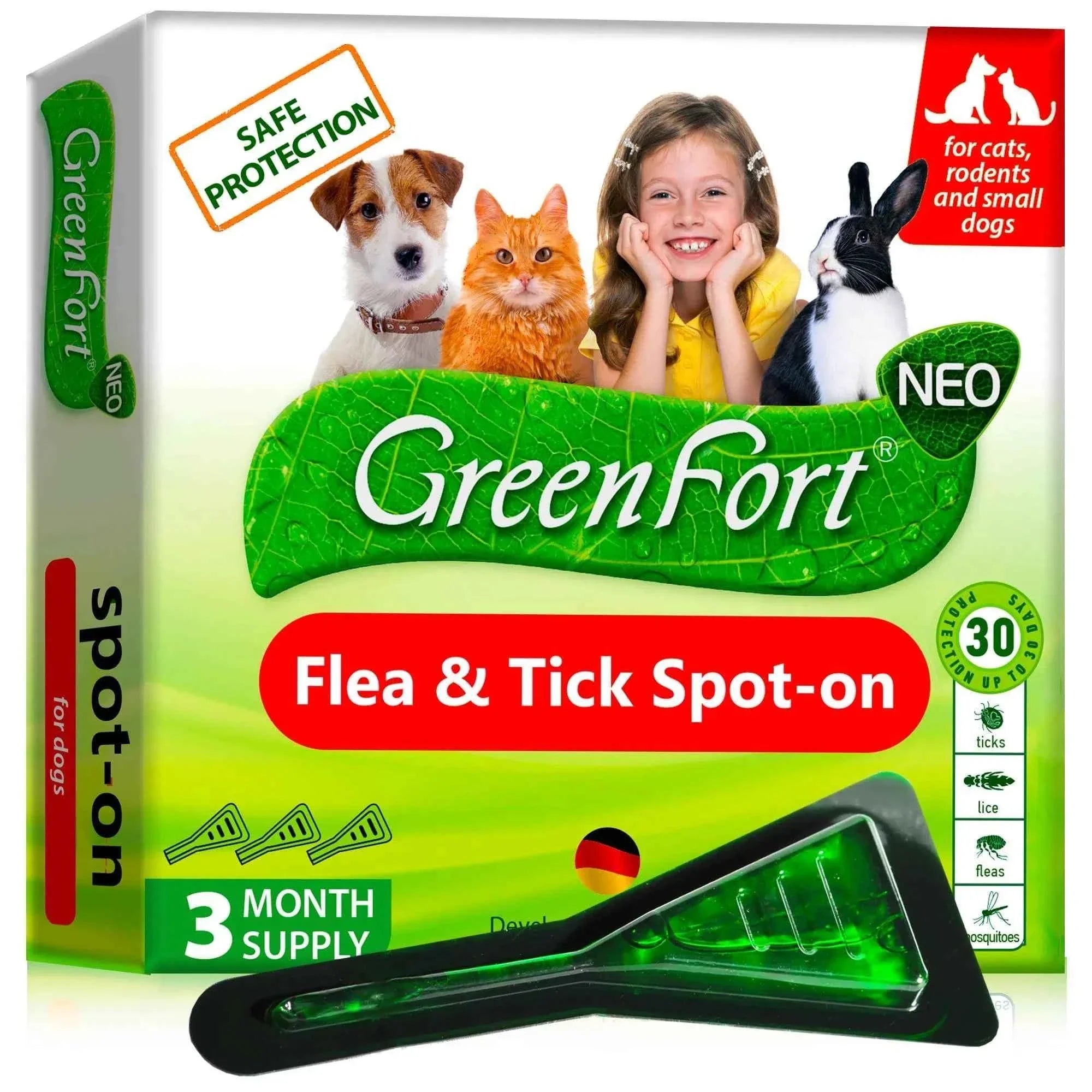 Natural Flea and Tick Treatment Drops - Dogs Cats Rabbits