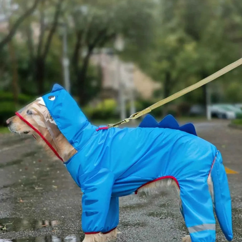 Waterproof Dog Raincoat - Dinosaur Style with Hood