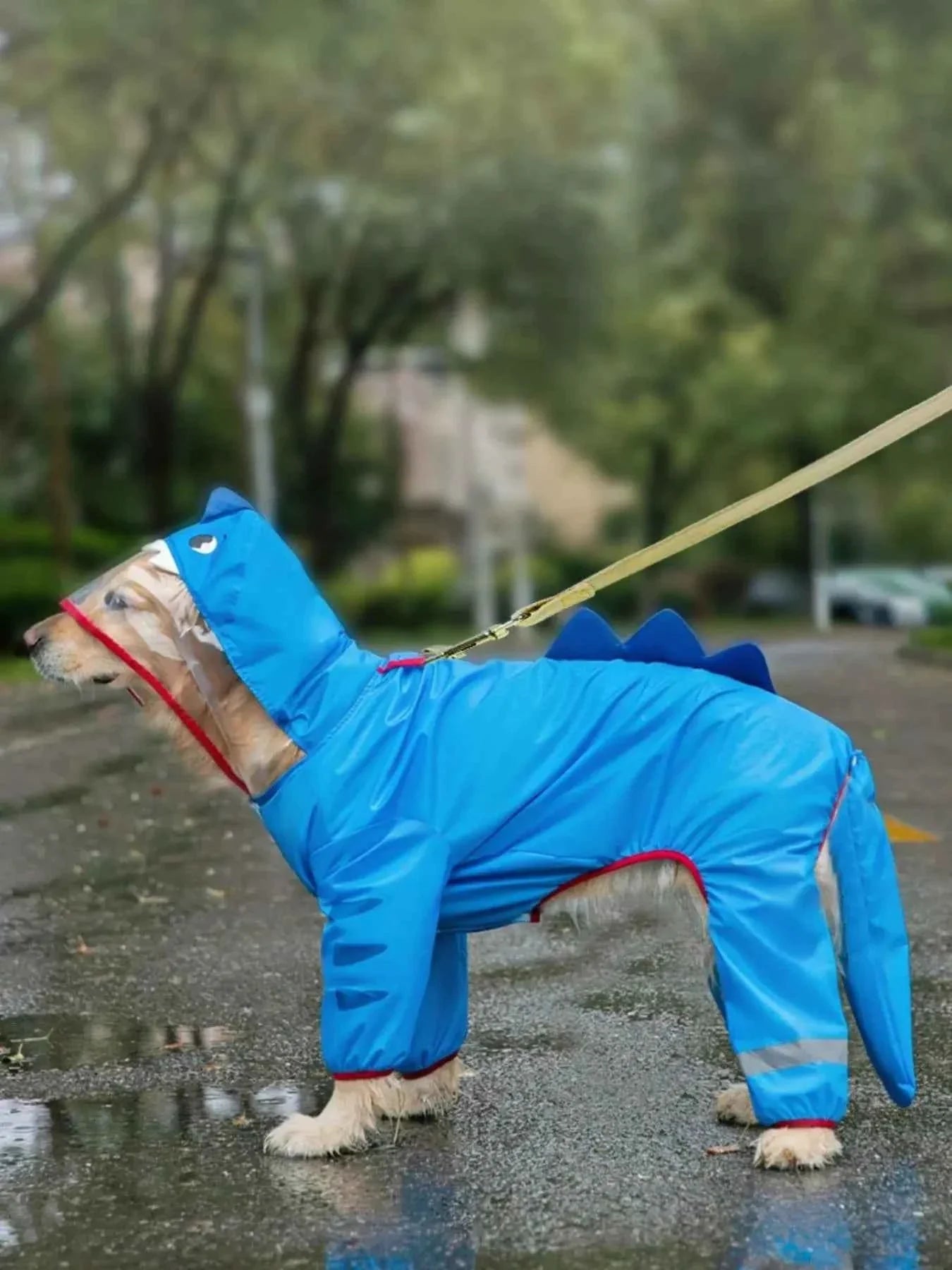 Waterproof Dog Raincoat - Dinosaur Style with Hood