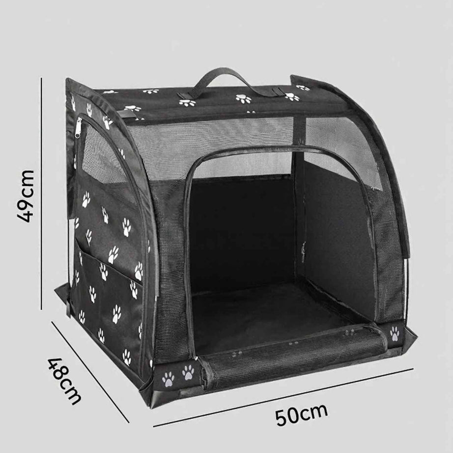 Pet Car Cage Collapsible - Breathable Oxford Travel Crate
