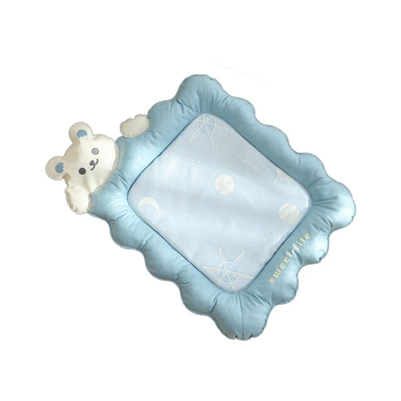 Cat Cooling Mat Ice Silk - Bear Print Summer Sleep Pad
