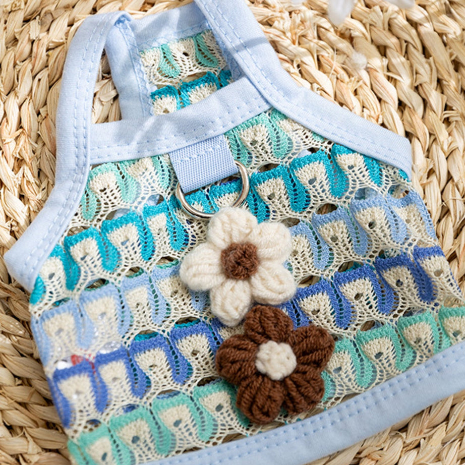 Floral Flair Breathable Pet Top - Harness-Ready