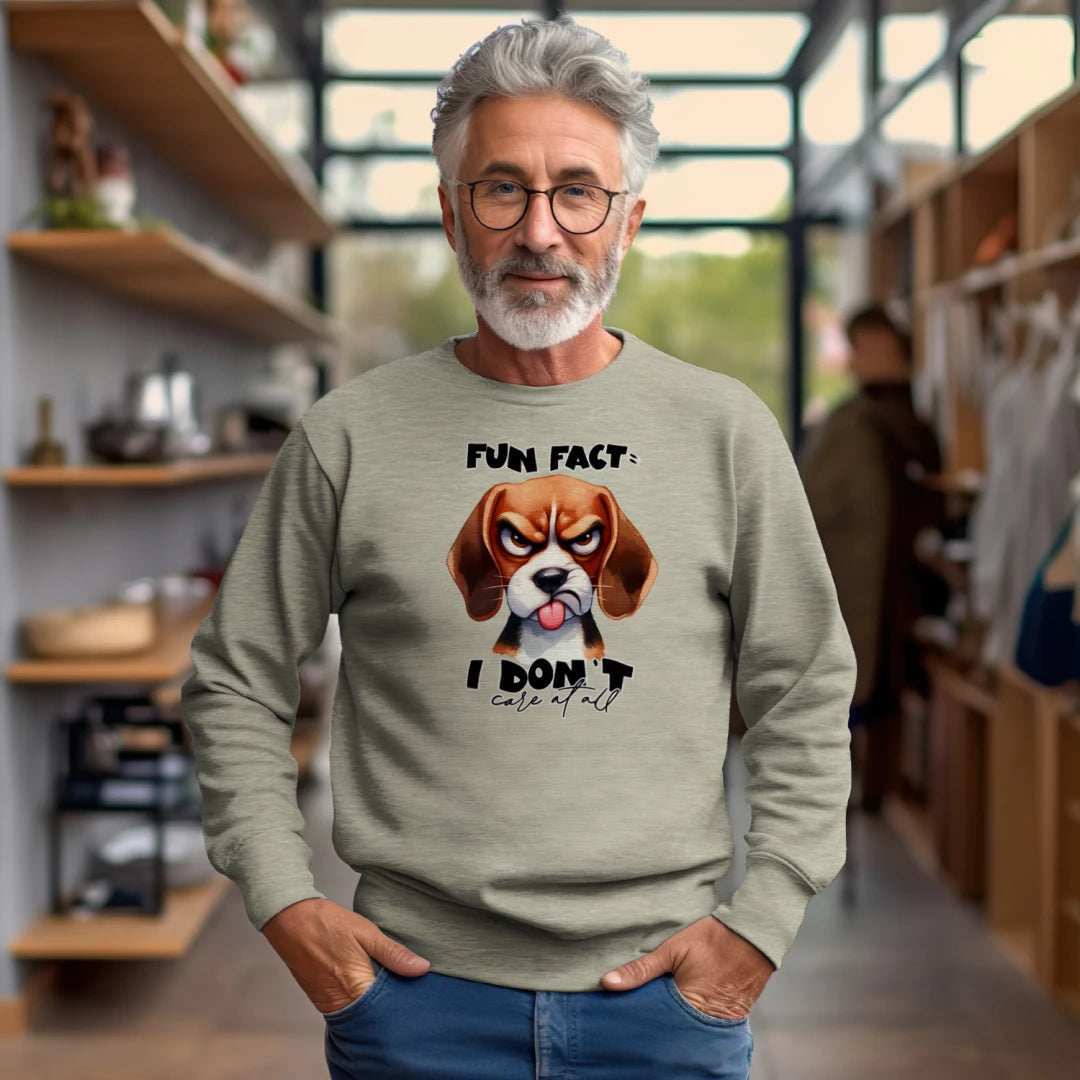 Fun Fact Don't Care Crewneck - Funny Sarcastic Sweatshirt