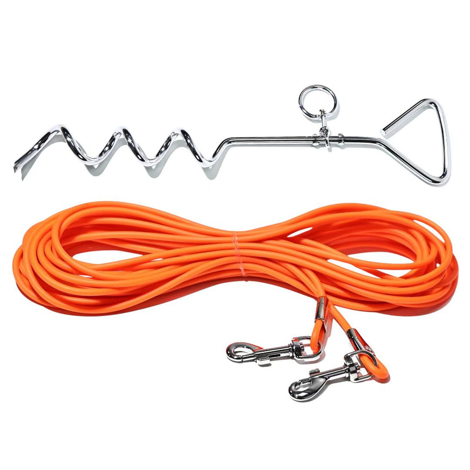 Ground Stake Fixed Dog Leash Allows Your Beloved Dog To Play More Freely
