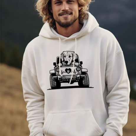 Jeep Autzen Golden Retriever Hoodie - Dog Lover Sweatshirt