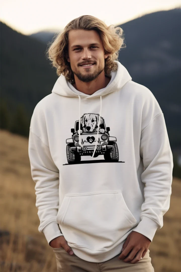 Jeep Autzen Golden Retriever Hoodie - Dog Lover Sweatshirt