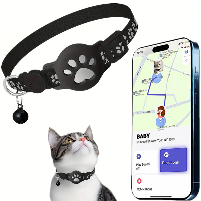 Paw Prints Tracker - Cat Collar with AirTag Holder