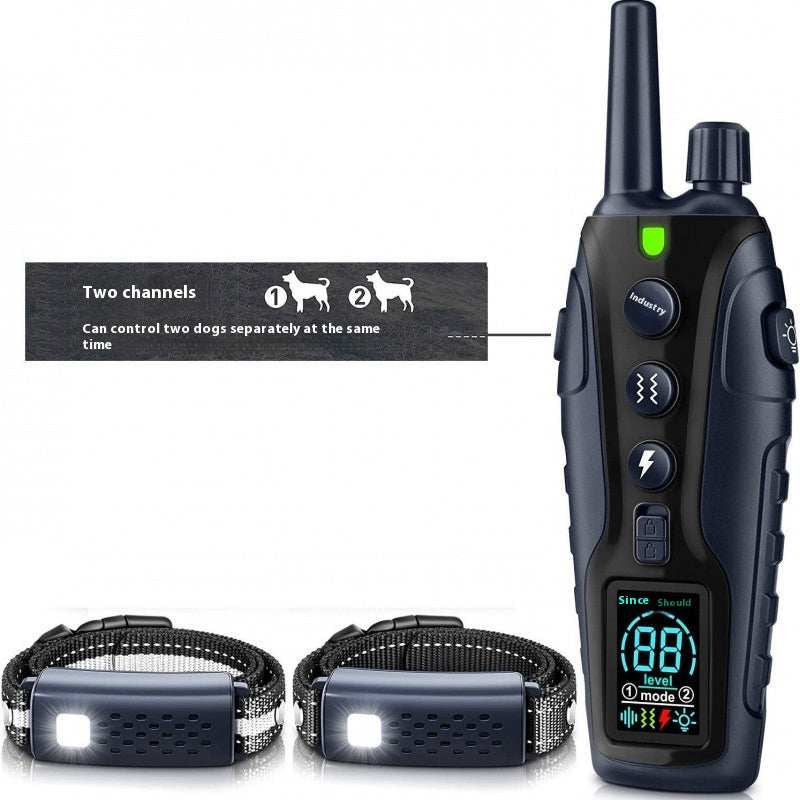 Color Screen Dog Trainer Super Long Remote Control Waterproof Dual Power Display Electric Shock Collar