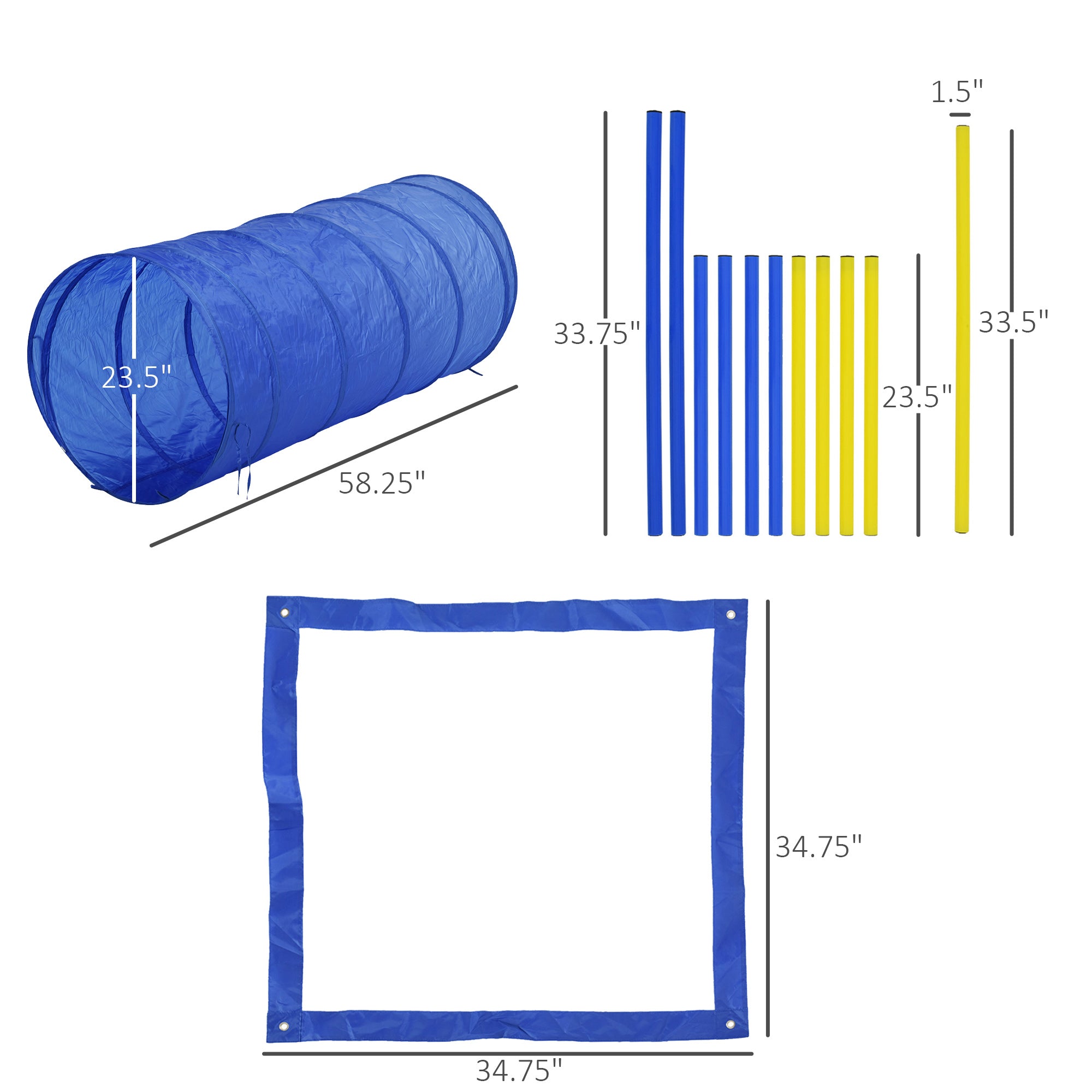 Dog Agility Equipment Set - Outdoor Obstacle Course Kit