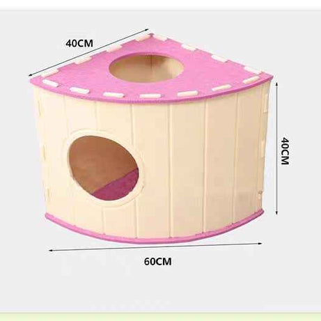 Enclosed Felt Cat House & Calming Bed for Multi-Cat Families
