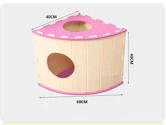 Enclosed Felt Cat House & Calming Bed for Multi-Cat Families