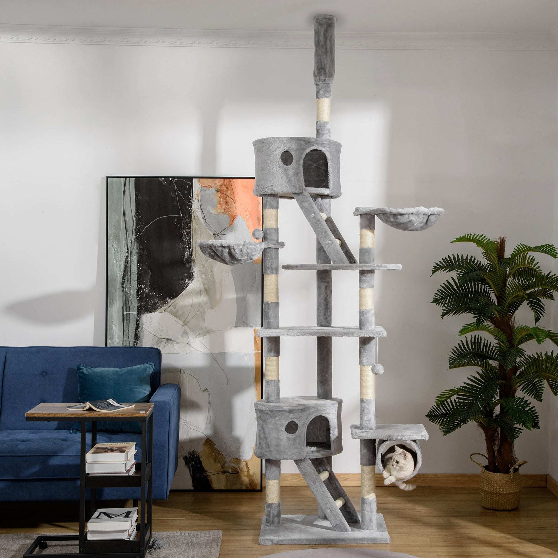 Floor Standing Cat Tree - Height Adjustable Tower