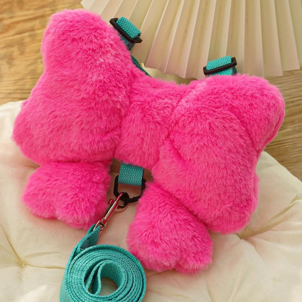 Bow Backpack Harness - Cute Pet Chest Strap Leash Set