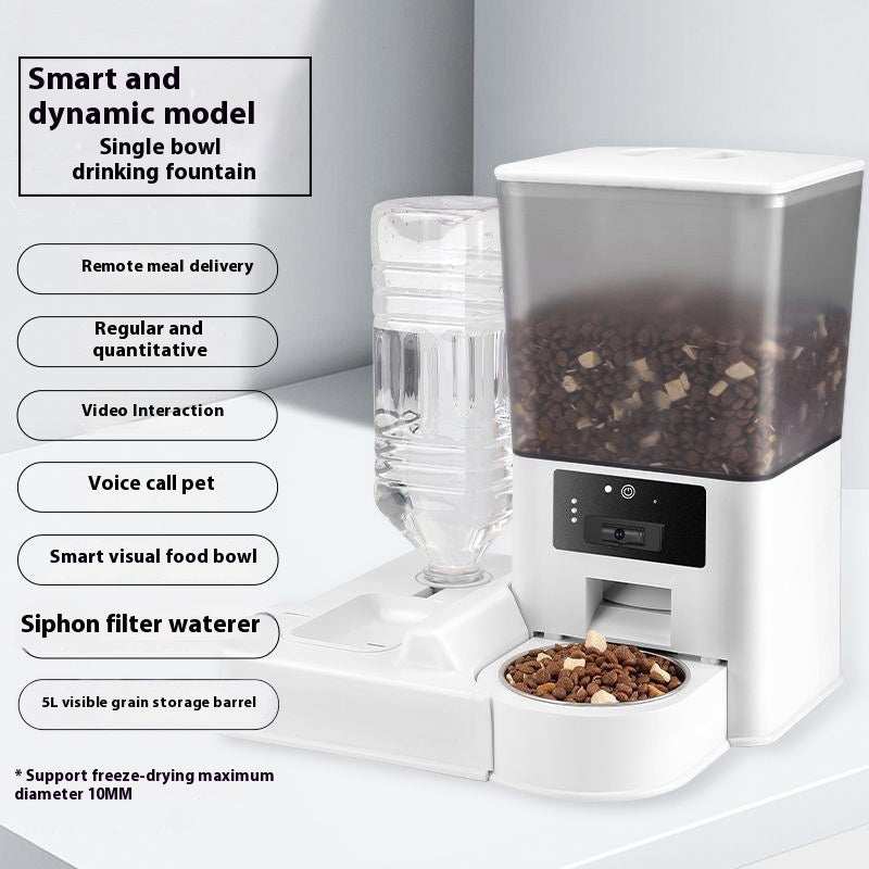 Double Bowl Intelligent Timer Surveillance Video Feeder - Use Remote Voice Call