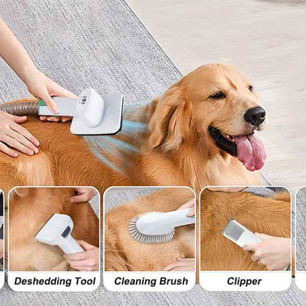 Complete Pet Grooming Kit for Heavy Shedding Dogs - Vacuum