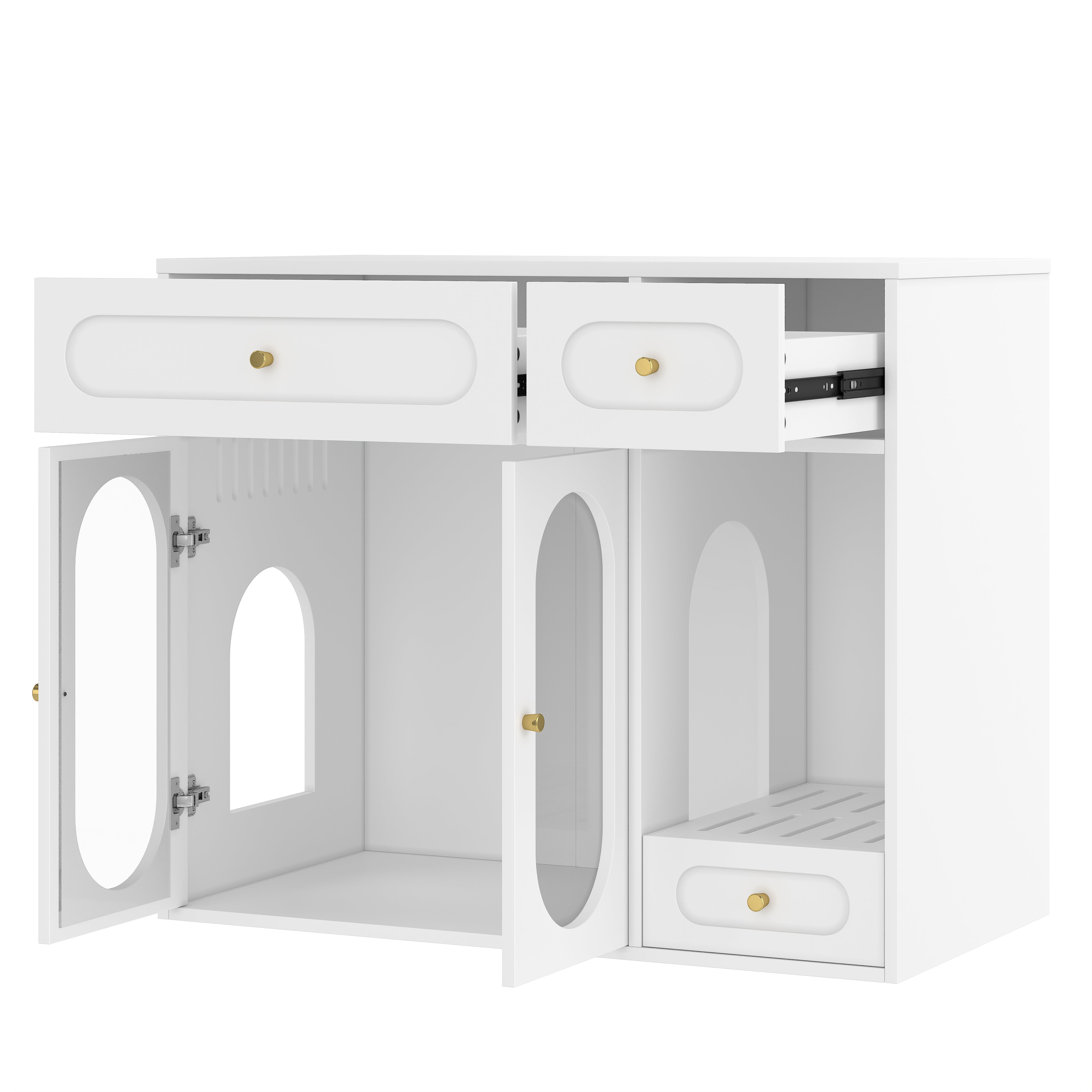 Cat Litter Box - Furniture Enclosure With LED Light