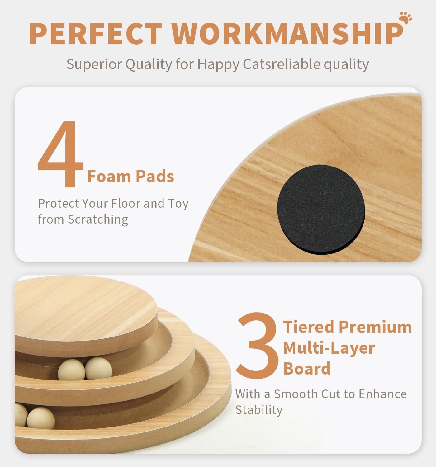 Cat Scratching Post Sisal - 3 Track Ball Lane Hanging Toy