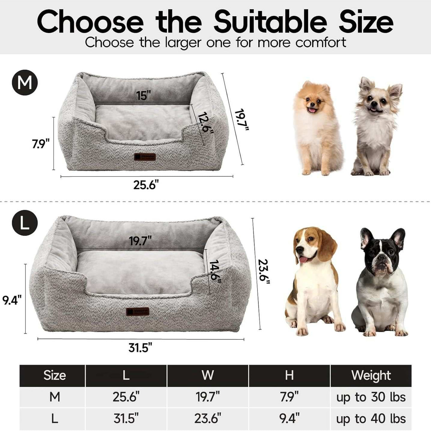 Rectangle Pet Bed - Medium Warming Calming