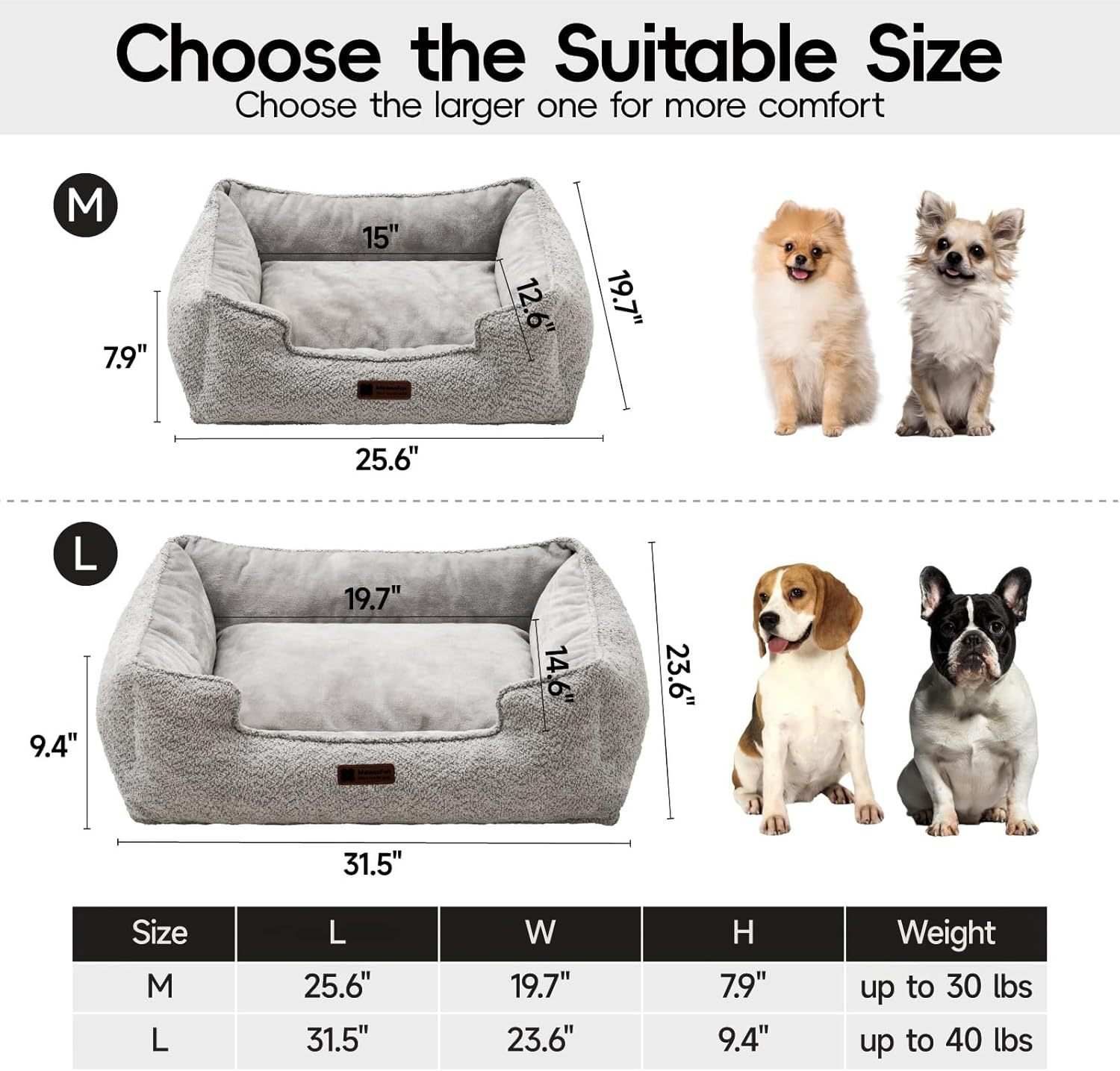 Rectangle Pet Bed - Medium Warming Calming