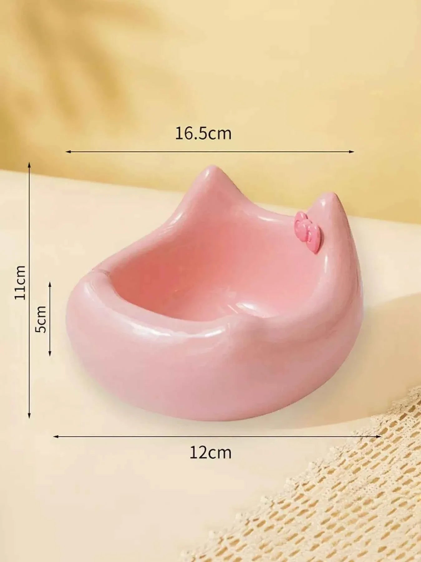 Ceramic Pet Bowl - Elevated with Bowknot